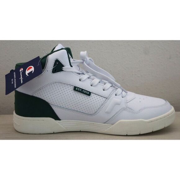 Champion Men's Sz 11.5M White/Green/Chalk 5 On 5 Hi Casual Sneakers Shoes - Picture 7 of 12